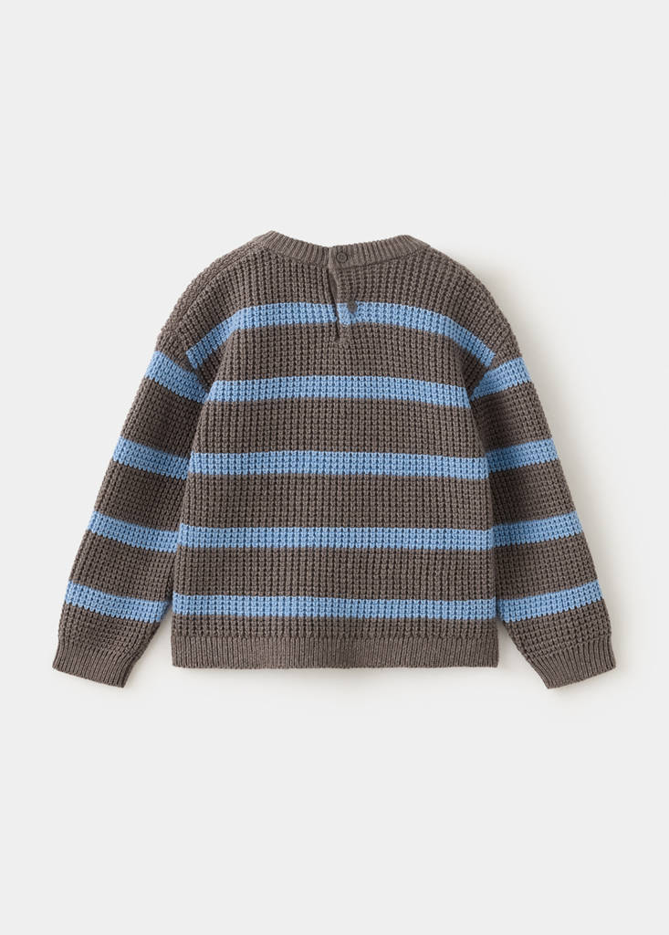 Knit striped sweater — Coffee