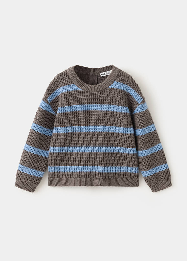 Knit striped sweater — Coffee
