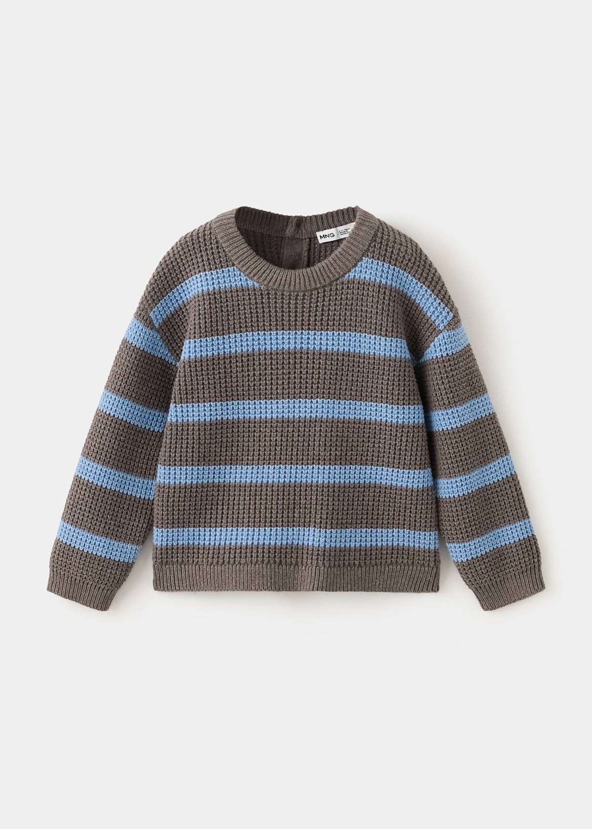 Knit striped sweater — Coffee