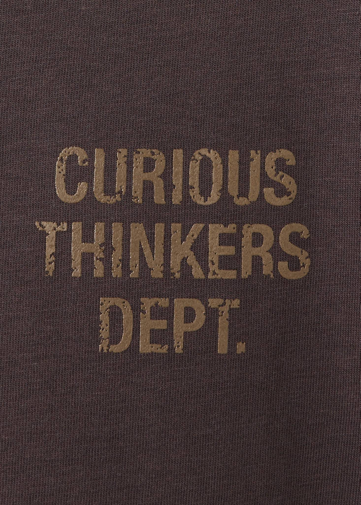 Oversized T-shirt with print detail — Chocolate