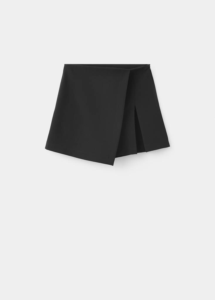 Skort with slit — Black
