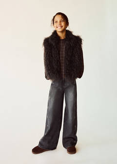 Wide leg studded jeans — Denim Grey 3