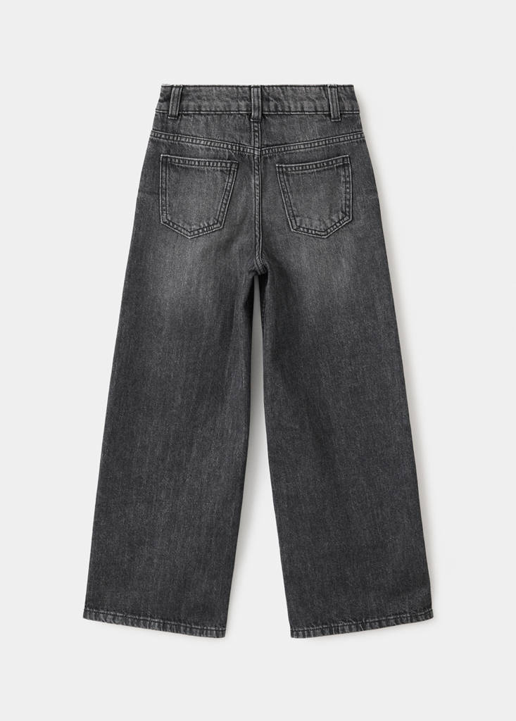 Wide leg studded jeans — Denim Grey