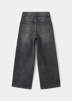 Wide leg studded jeans — Denim Grey 7