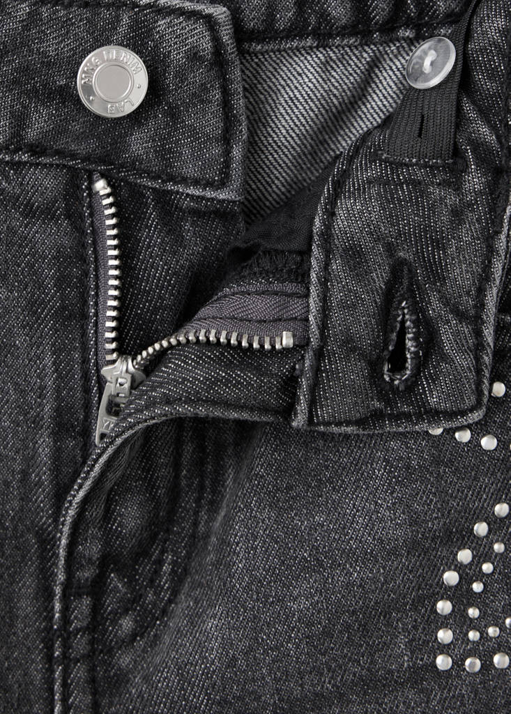 Wide leg studded jeans — Denim Grey
