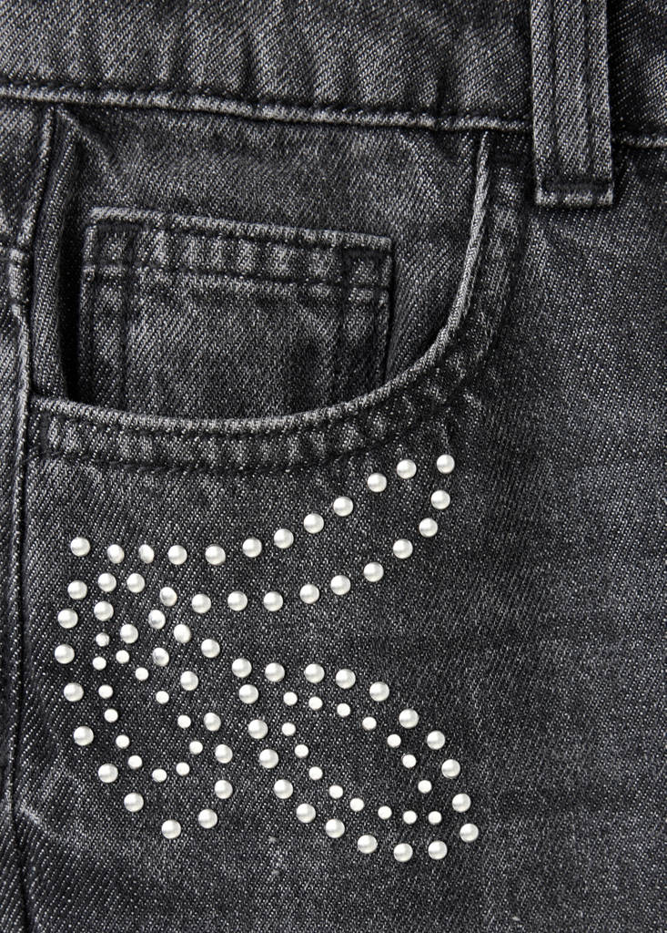 Wide leg studded jeans — Denim Grey