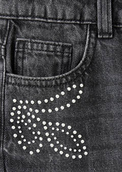 Wide leg studded jeans — Denim Grey 8