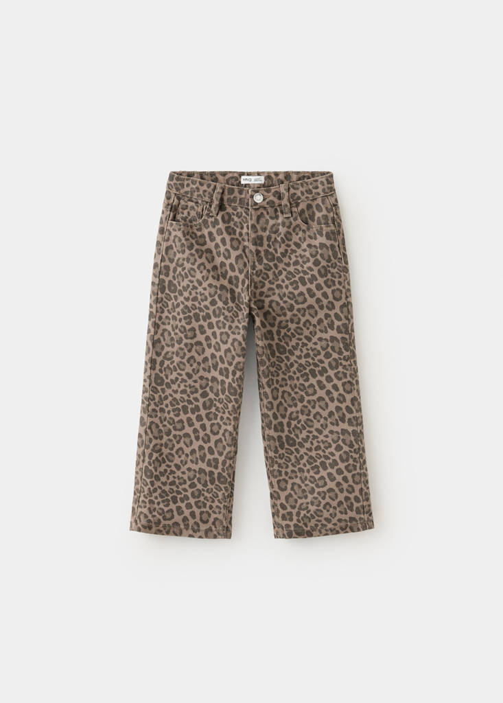 Leopard-print straight jeans — Brown