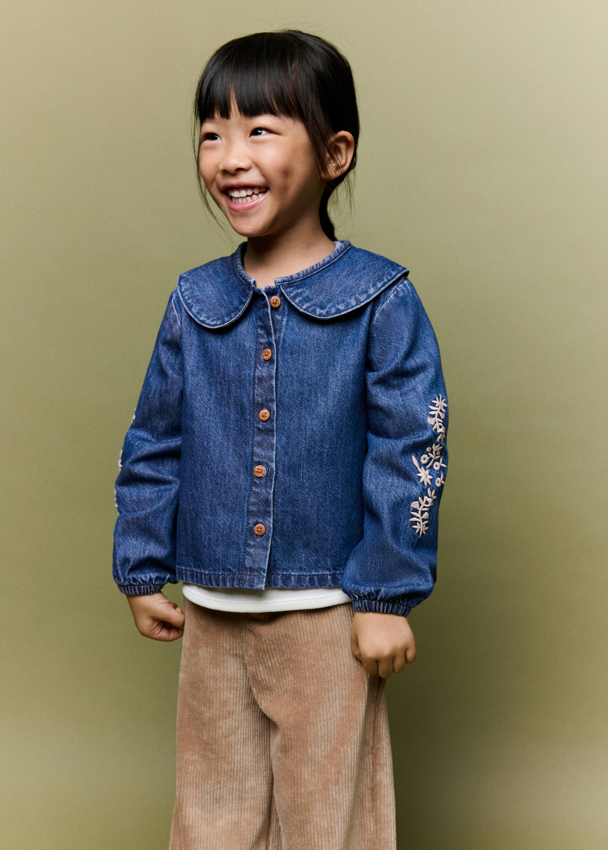Embroidered denim blouse - Medium plane