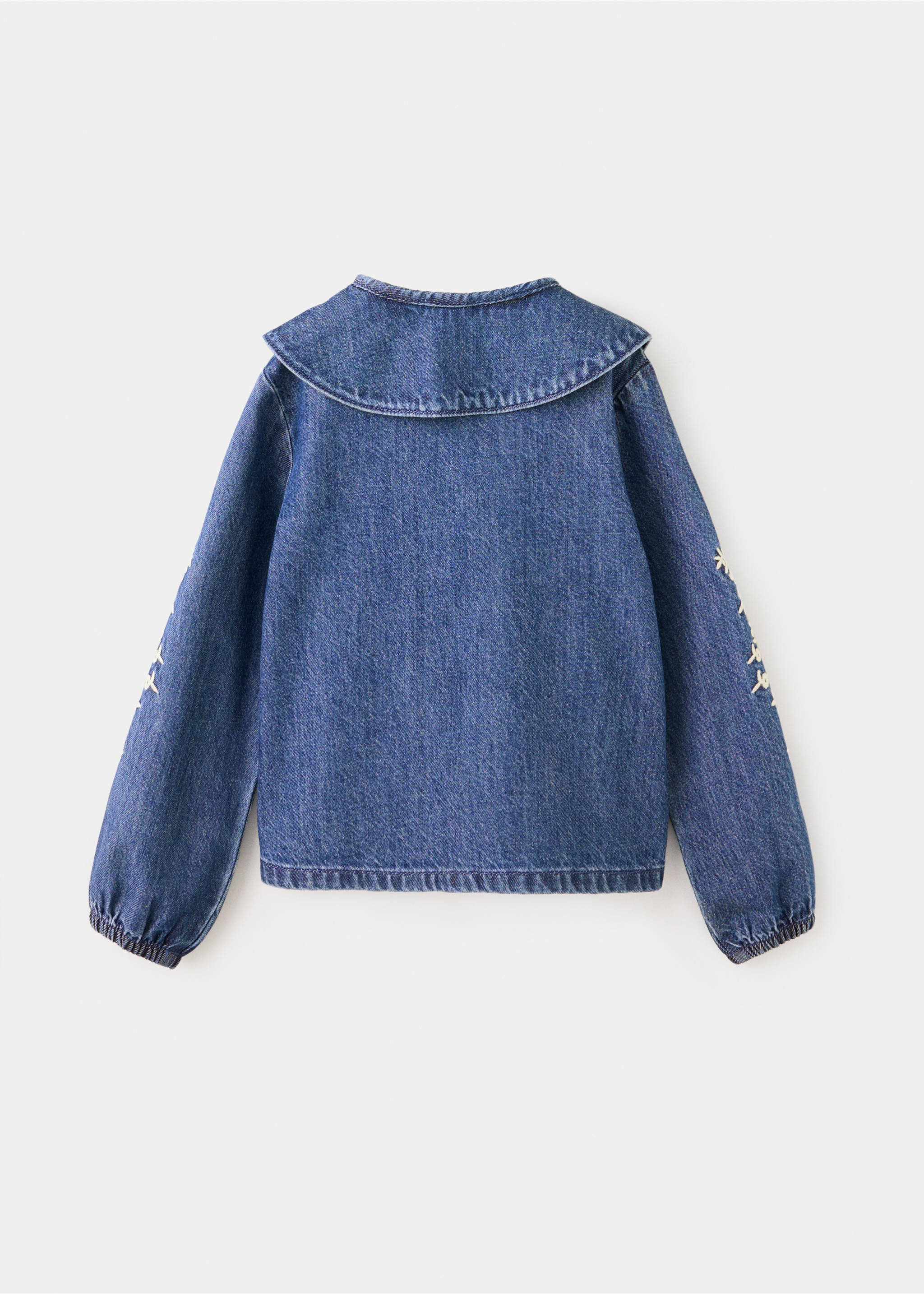 Embroidered denim blouse - Reverse of the article, Medium Blue. Ref: 37065171-00.