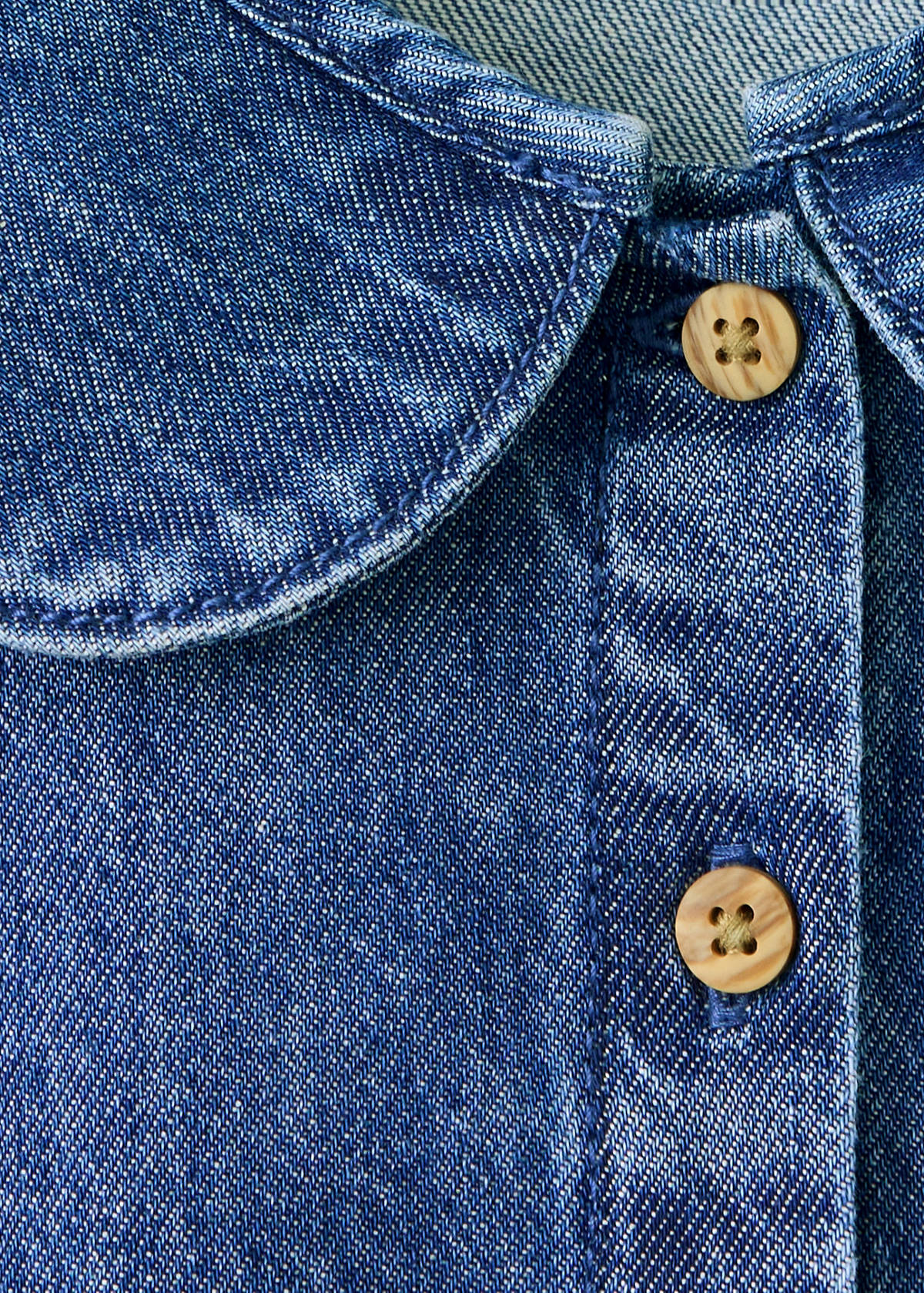 Embroidered denim blouse — Medium Blue
