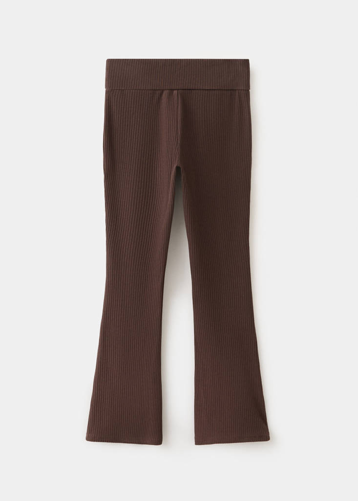 Fold-over waist leggings — Brown
