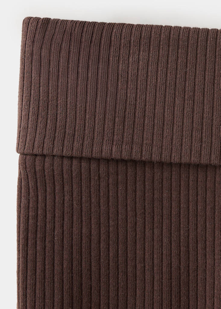 Fold-over waist leggings — Brown