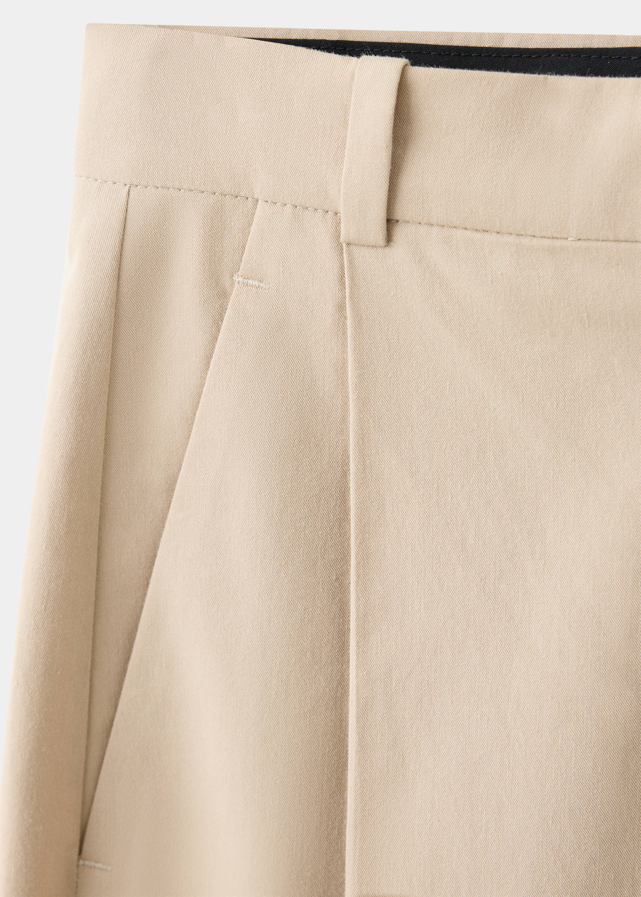 Straight-leg cotton pleated trousers - Details of the article 0