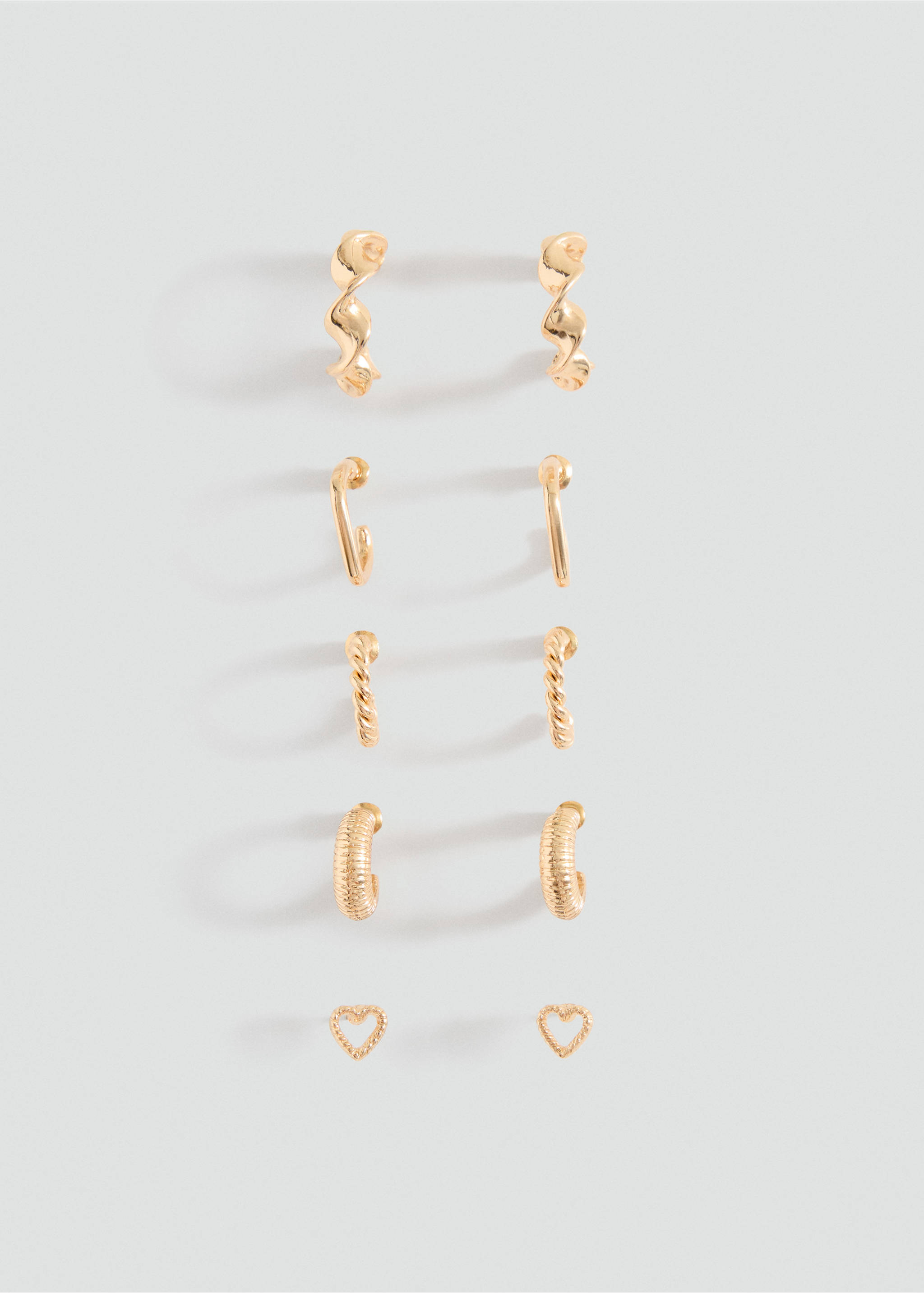 Pack of 5 assorted earrings - Article without model, Gold. Ref: 37065177-00.