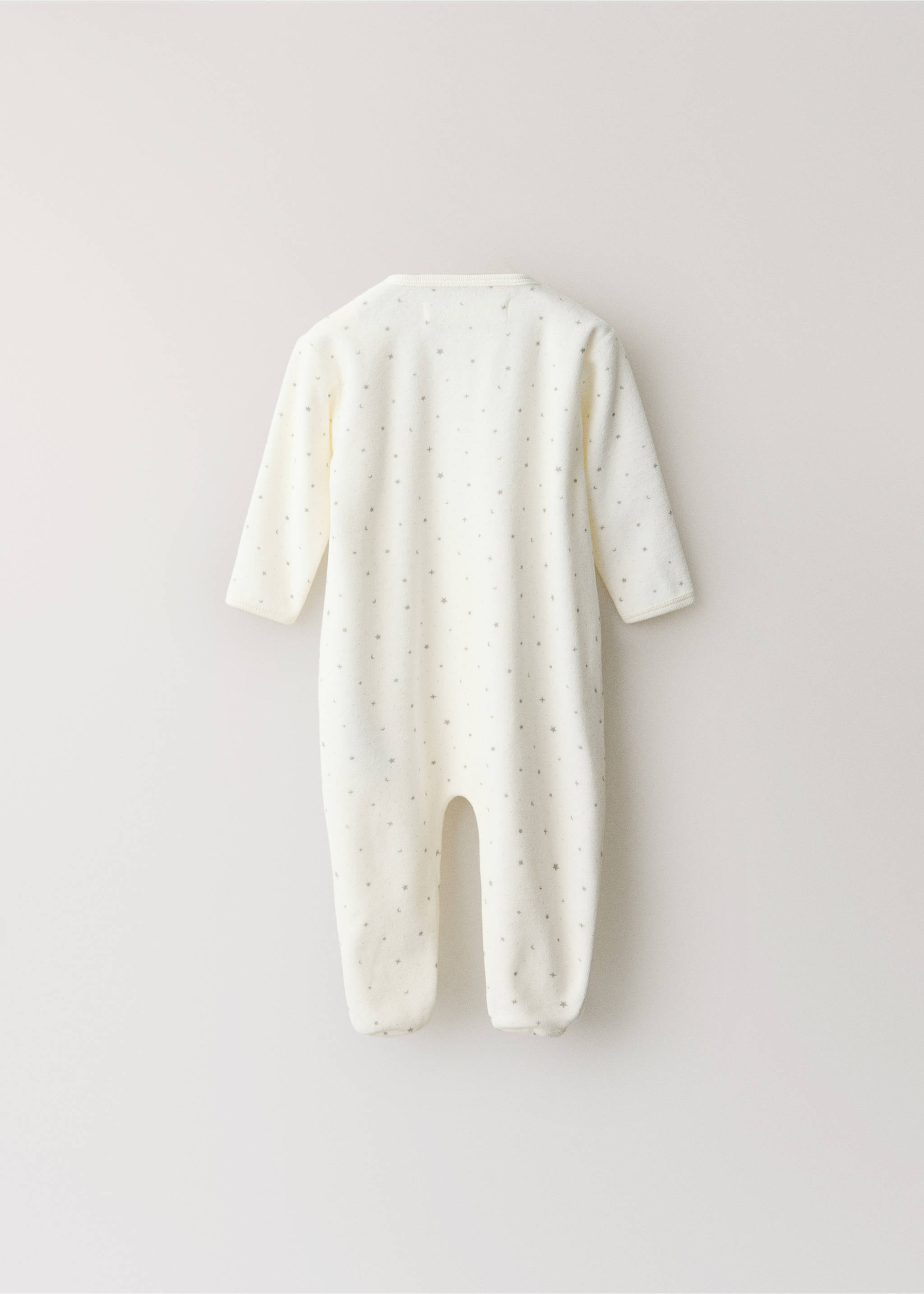 Children’s long cotton playsuit - Details of the article 1, Off White. Ref: 37065180-00.