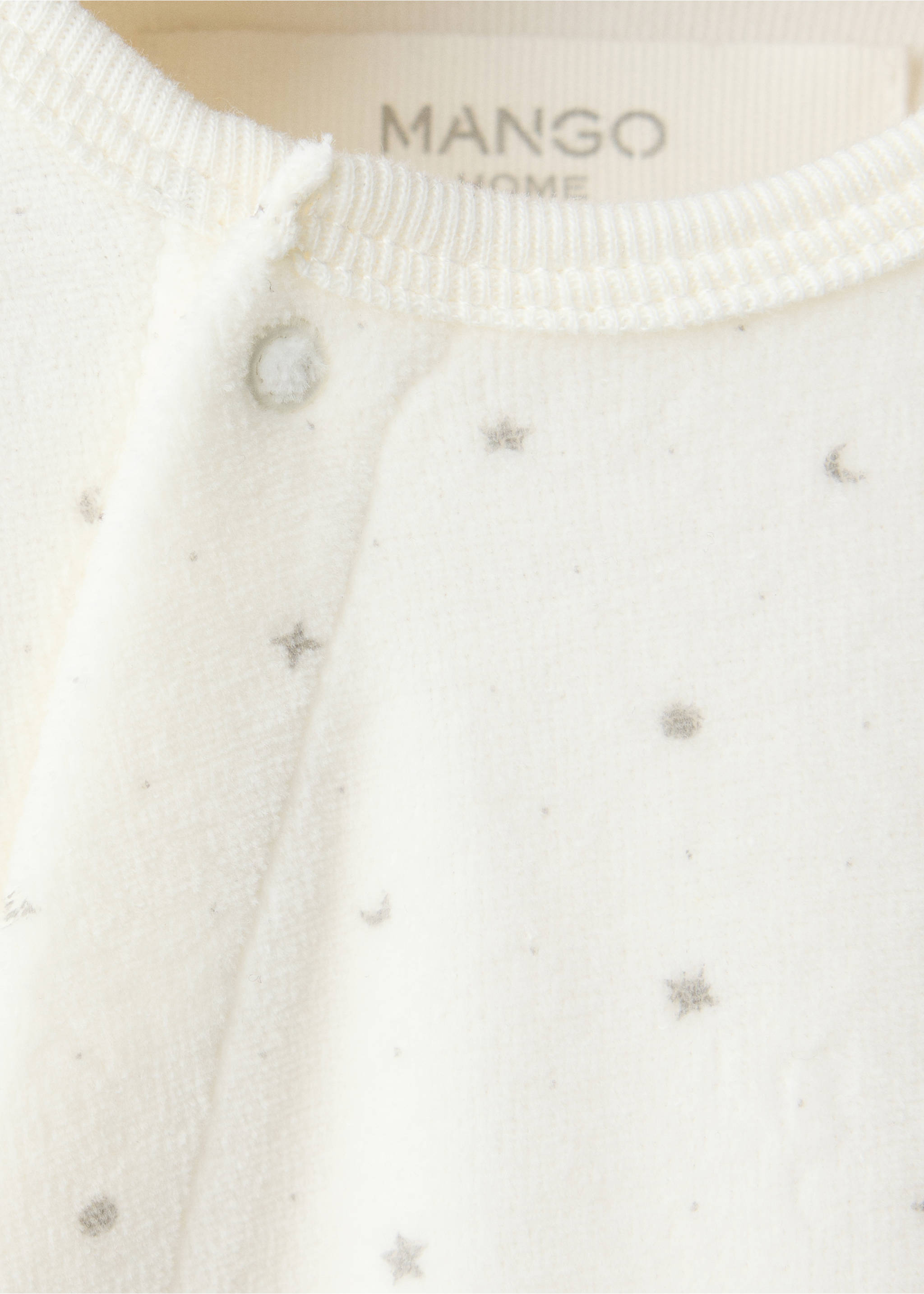 Children’s long cotton playsuit - Details of the article 2, Off White. Ref: 37065180-00.