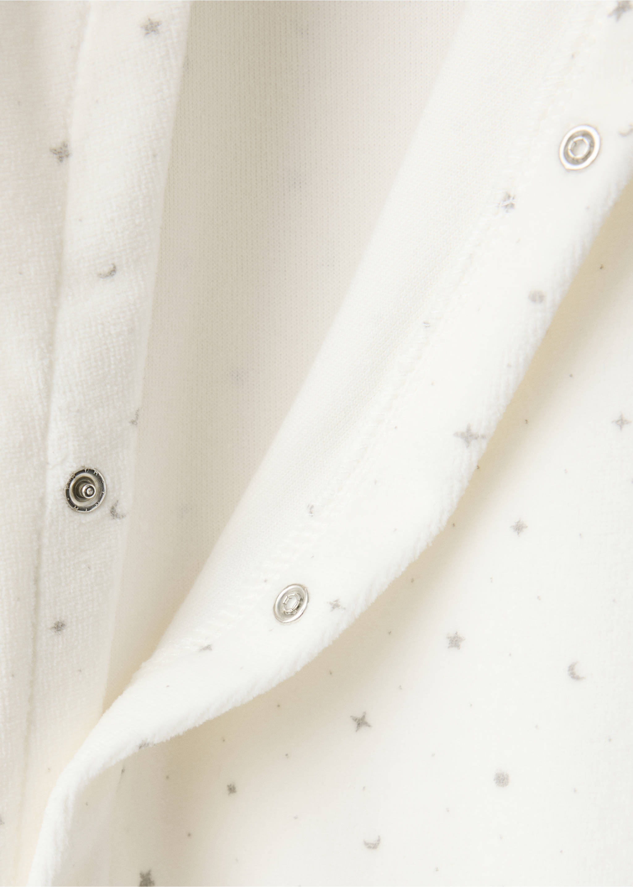 Children’s long cotton playsuit - Details of the article 3, Off White. Ref: 37065180-00.