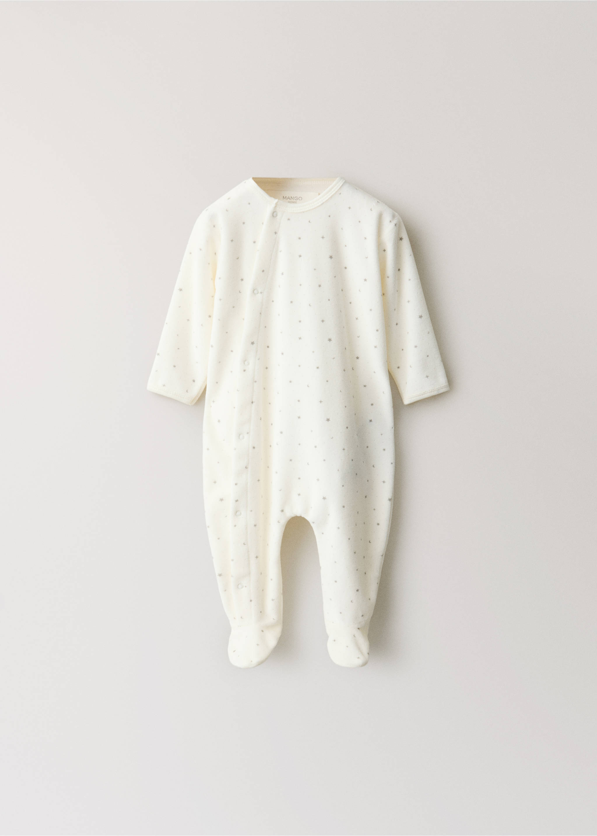 Children’s long cotton playsuit - Article without model, Off White. Ref: 37065180-00.