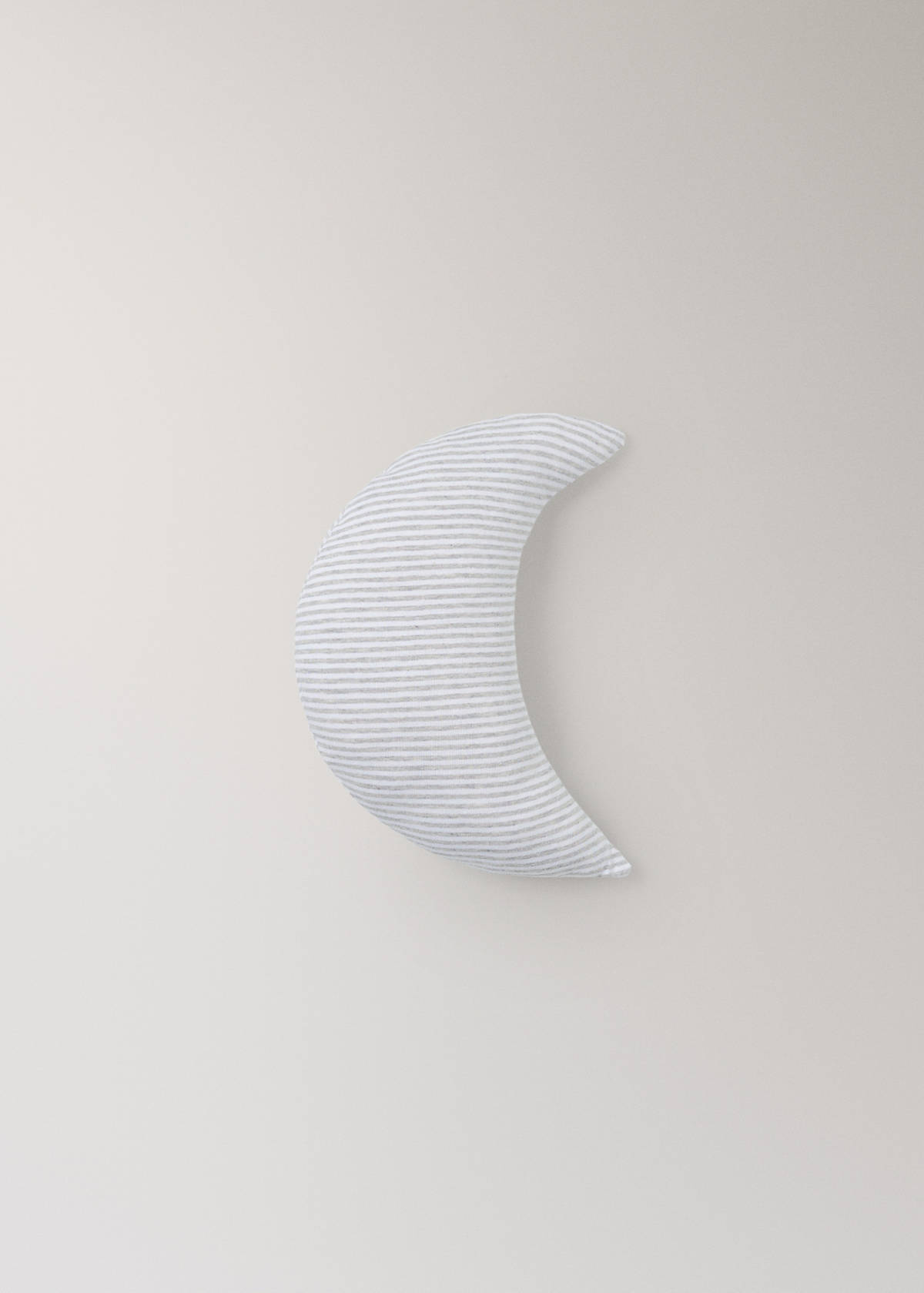 Striped moon baby rattle — Medium Grey