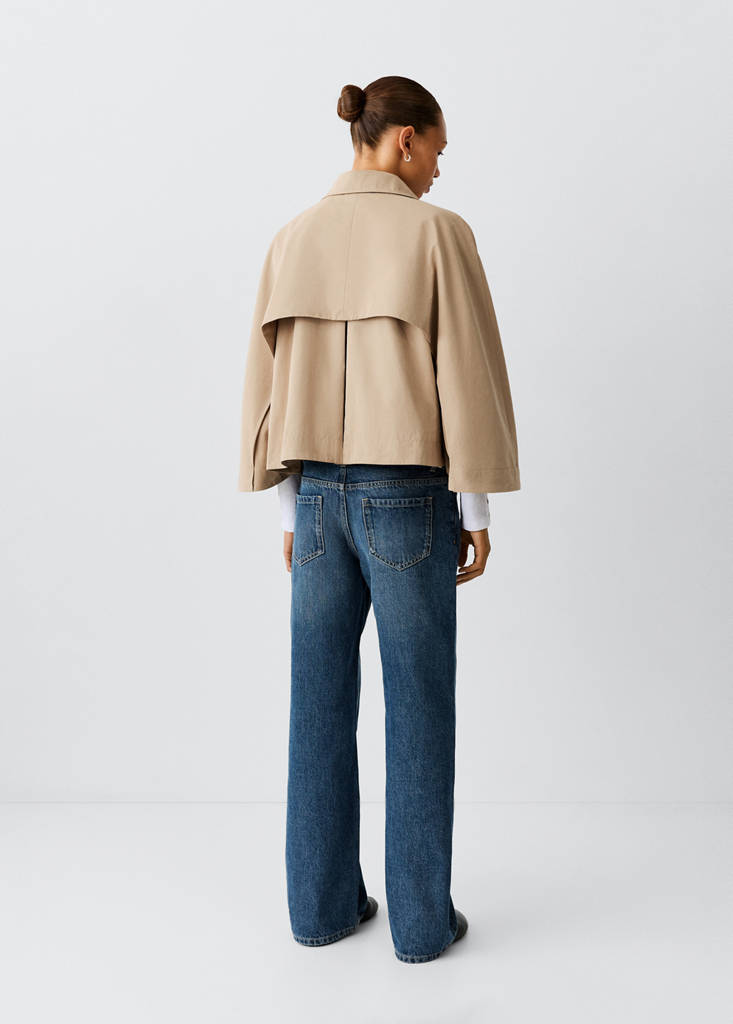 Trench cape with buttons — Beige