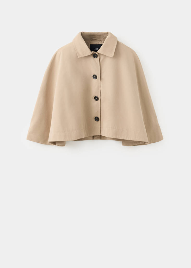Trench cape with buttons — Beige