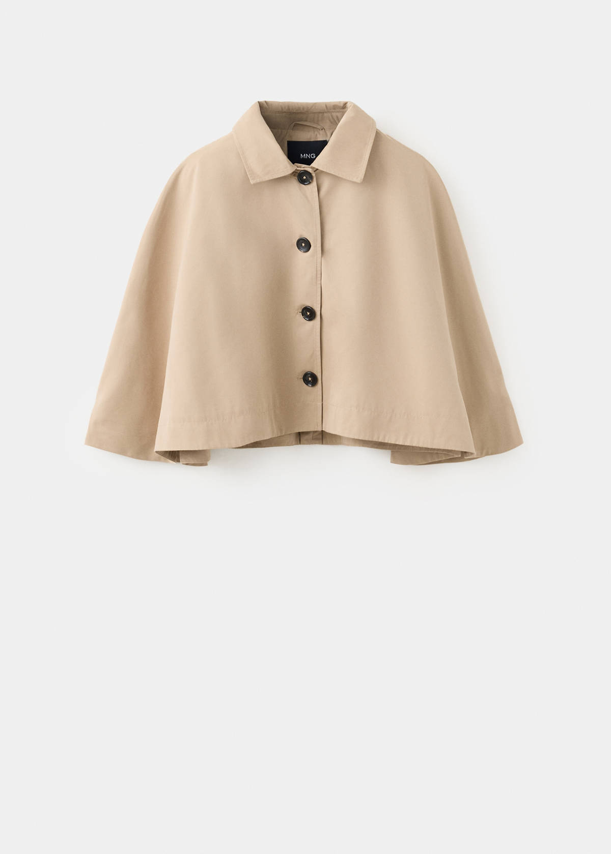 Trench cape with buttons — Beige