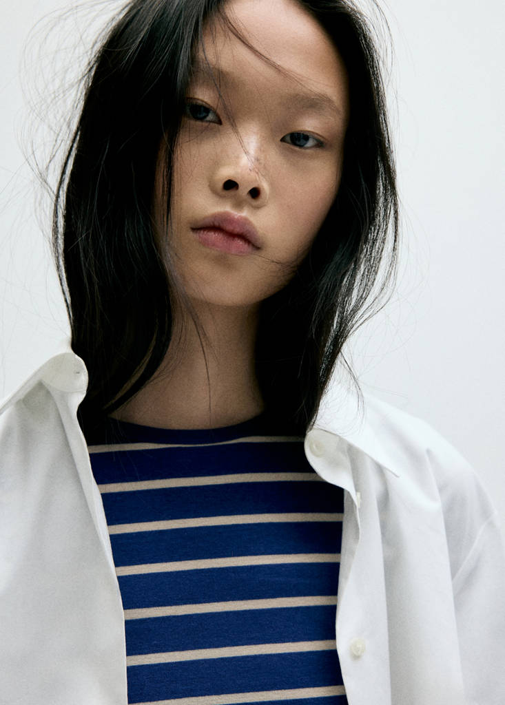 Long-sleeved striped t-shirt — Blue