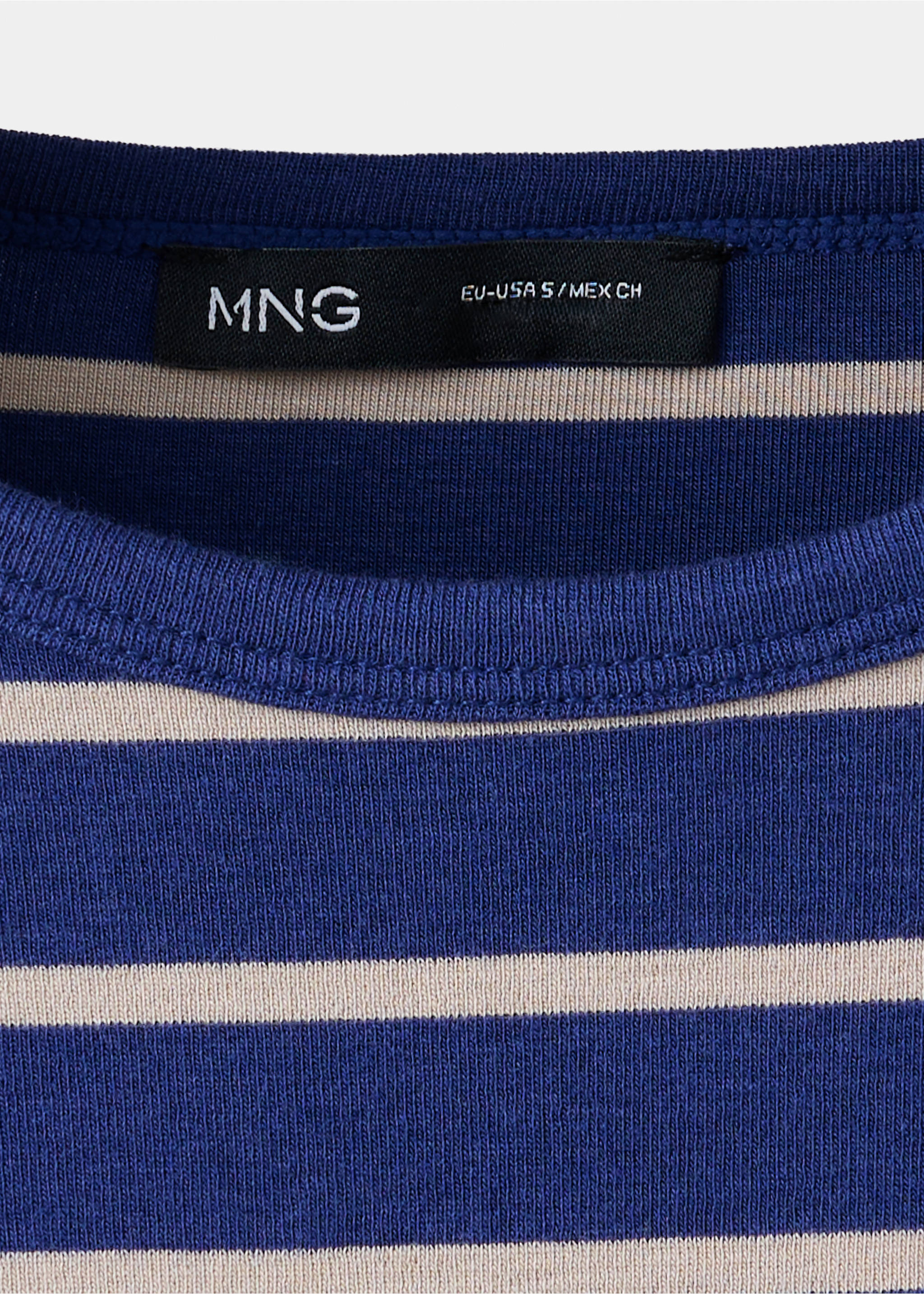 Long-sleeved striped t-shirt - Details of the article 8, Blue. Ref: 37065837-00.