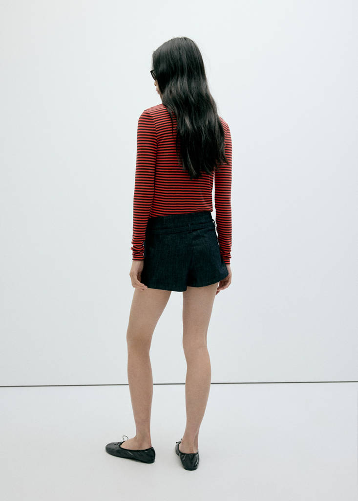 Long-sleeved striped t-shirt — Red