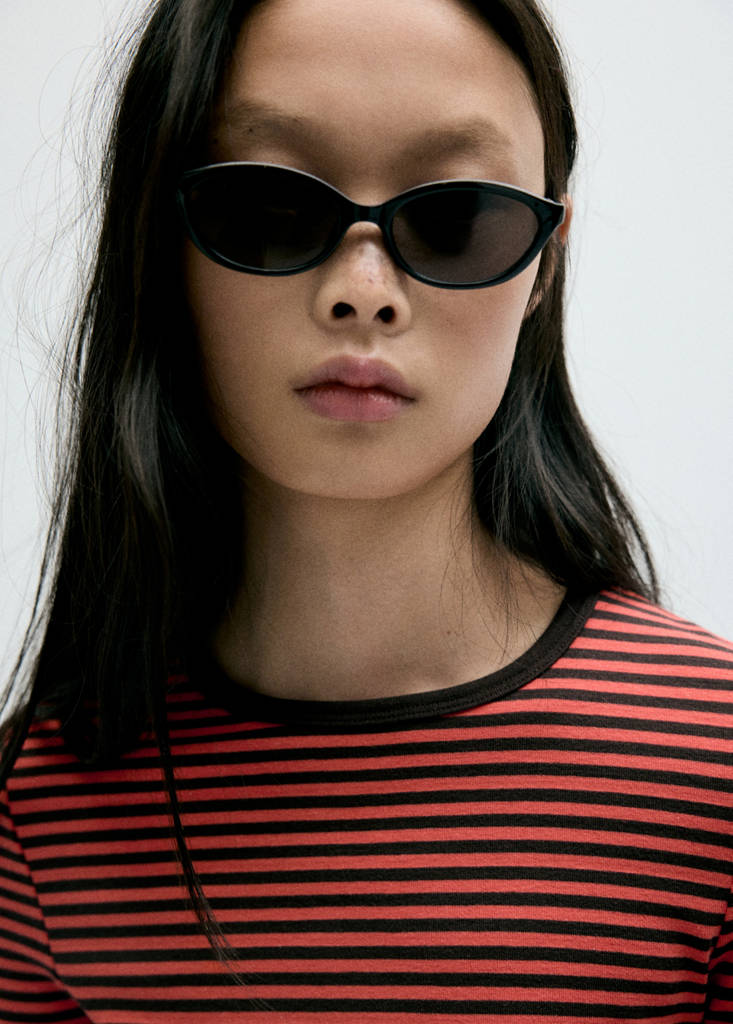 Long-sleeved striped t-shirt — Red