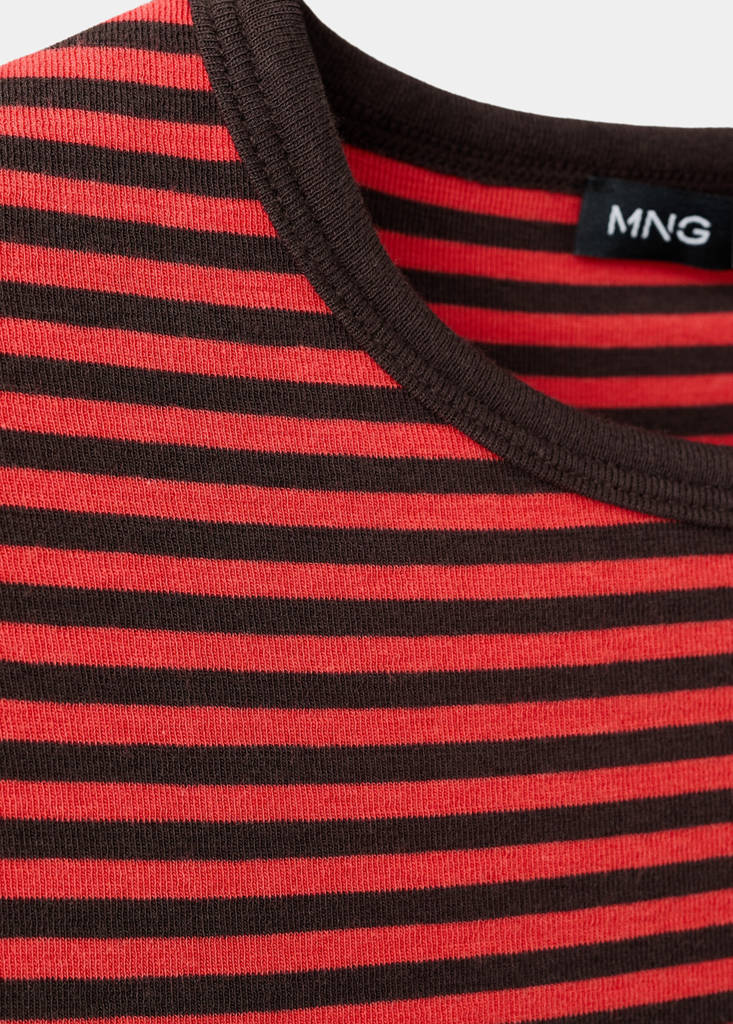 Long-sleeved striped t-shirt — Red