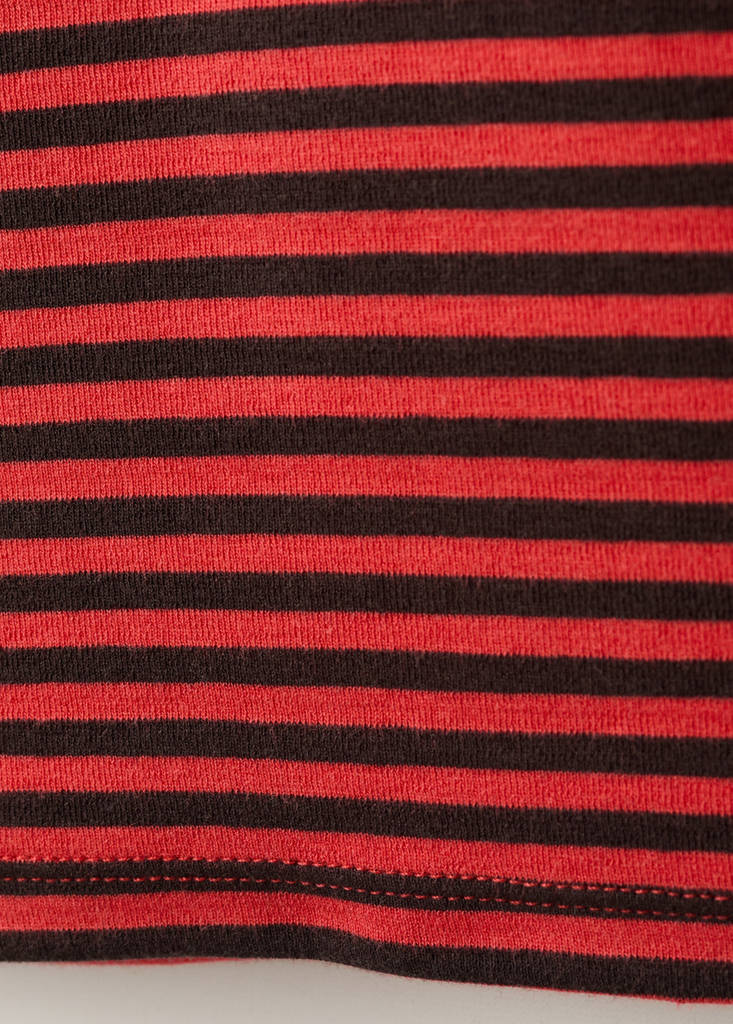 Long-sleeved striped t-shirt — Red