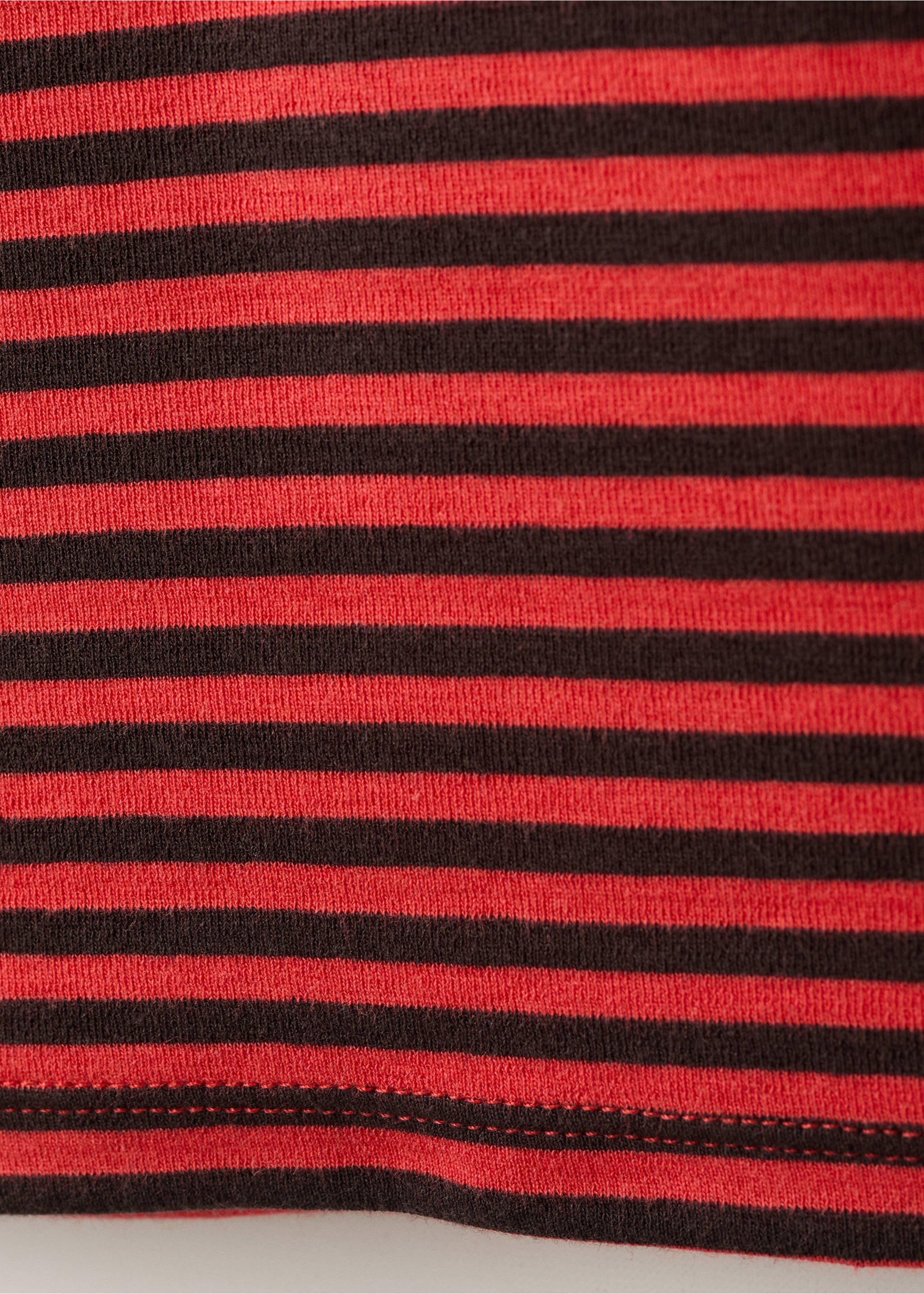 T-shirt rayé manches longues - Détail de l'article 0, Rouge. Ref: 37065837-00.