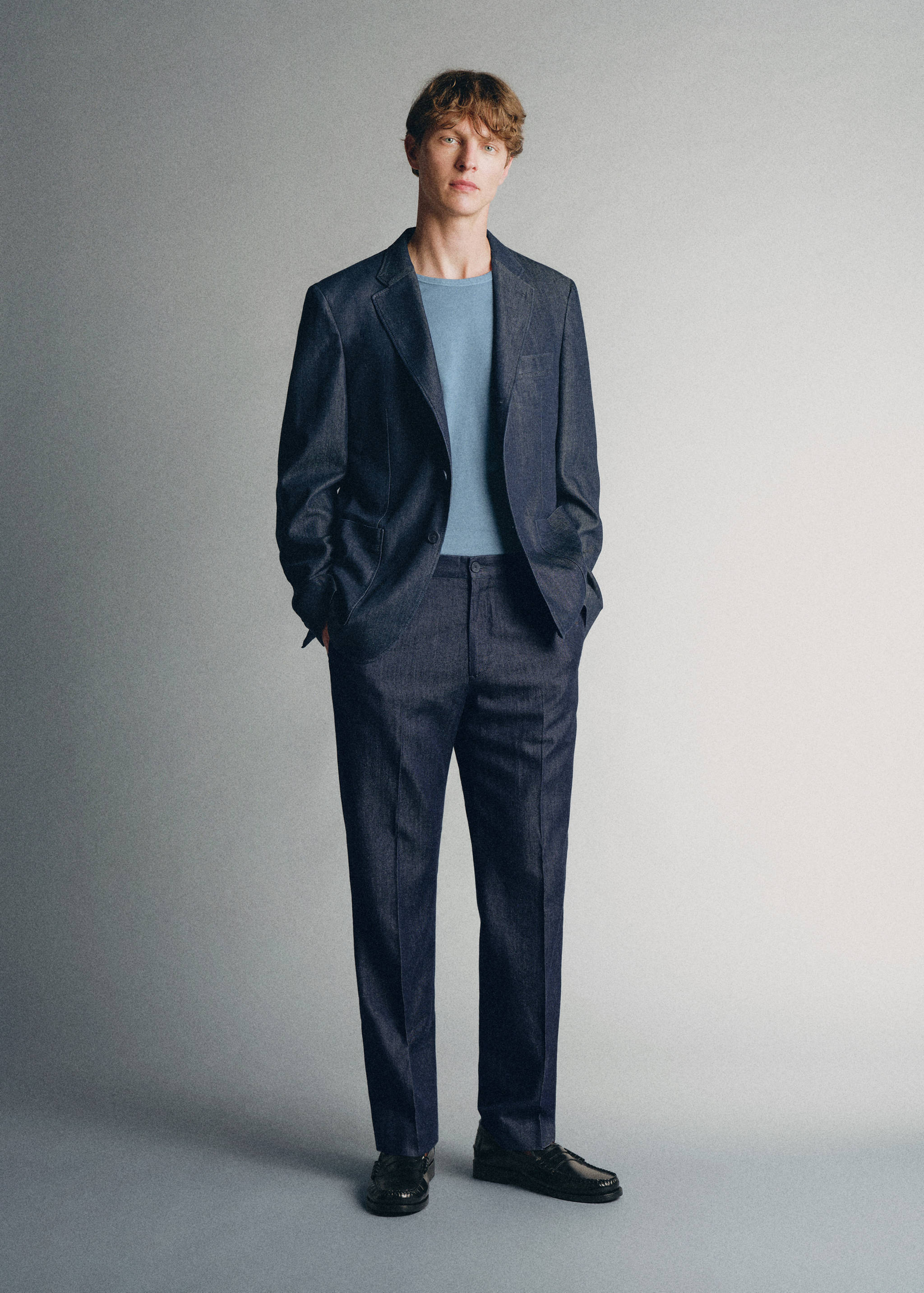 Lyocell cotton Western-style blazer, made in Italy - General plane