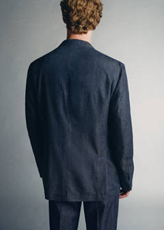 Italian cotton denim blazer — Indigo Blue 3