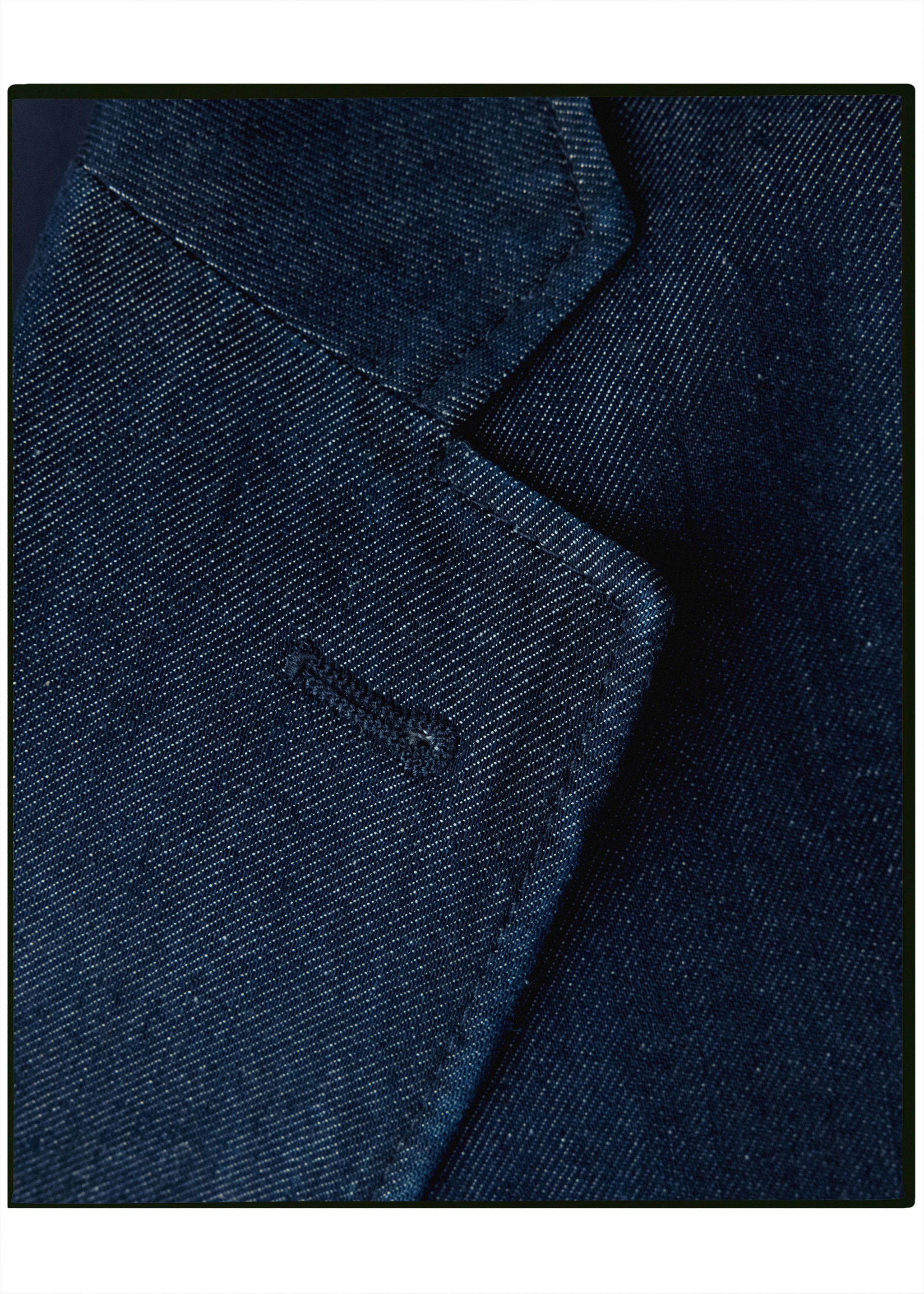 Lyocell cotton Western-style blazer, made in Italy - Details of the article 8, Indigo Blue. Ref: 37065838-00.
