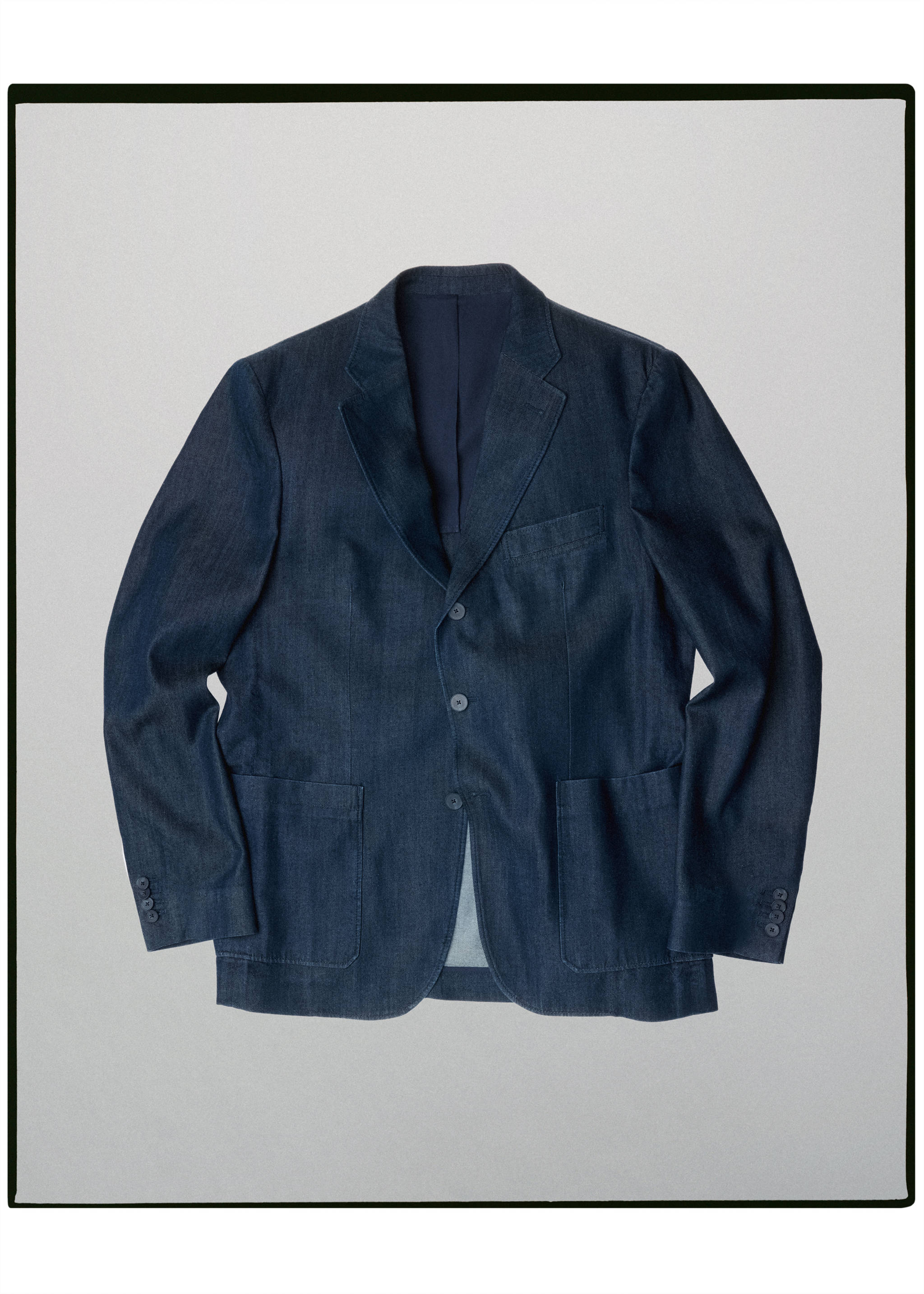 Lyocell cotton Western-style blazer, made in Italy - Article without model, Indigo Blue. Ref: 37065838-00.