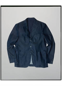 Italian cotton denim blazer — Indigo Blue 8