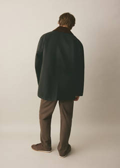 Parka with contrasting collar — Khaki 5
