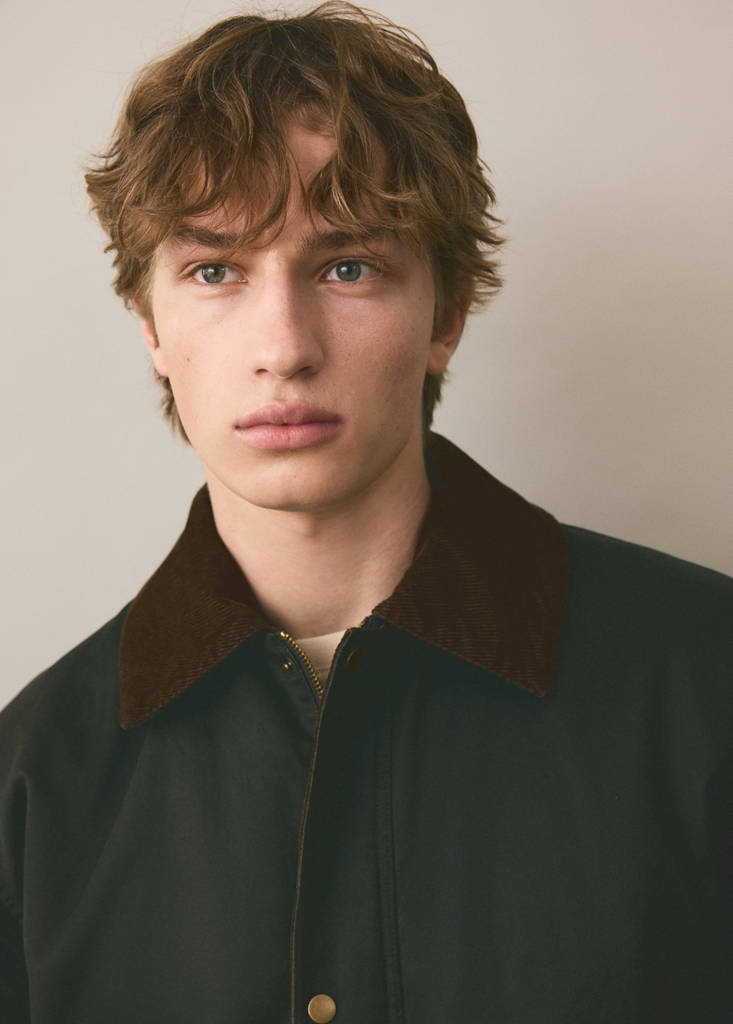 Parka with contrasting collar — Khaki
