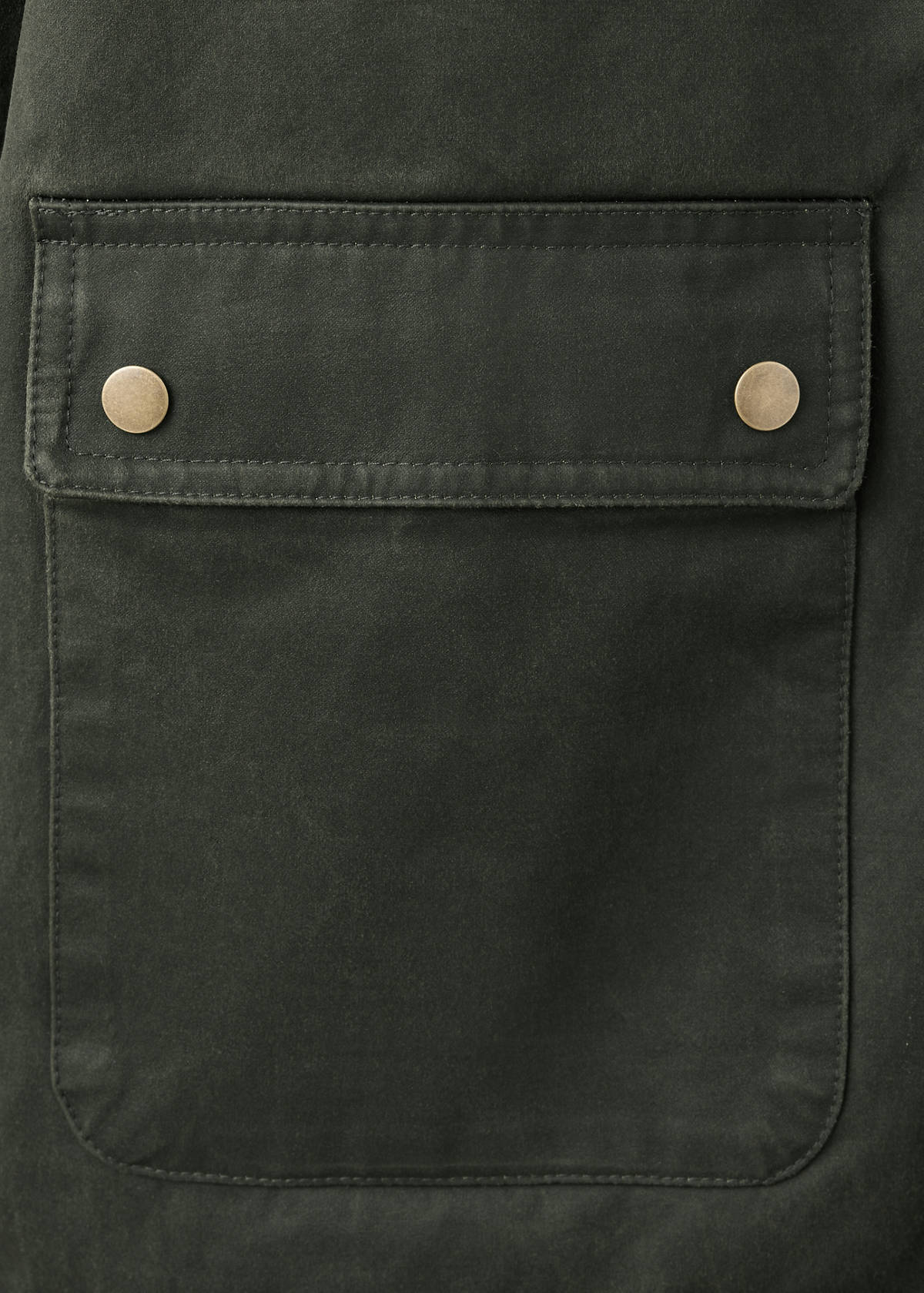 Parka with contrasting collar — Khaki