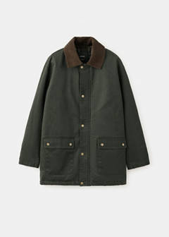 Parka with contrasting collar — Khaki 6