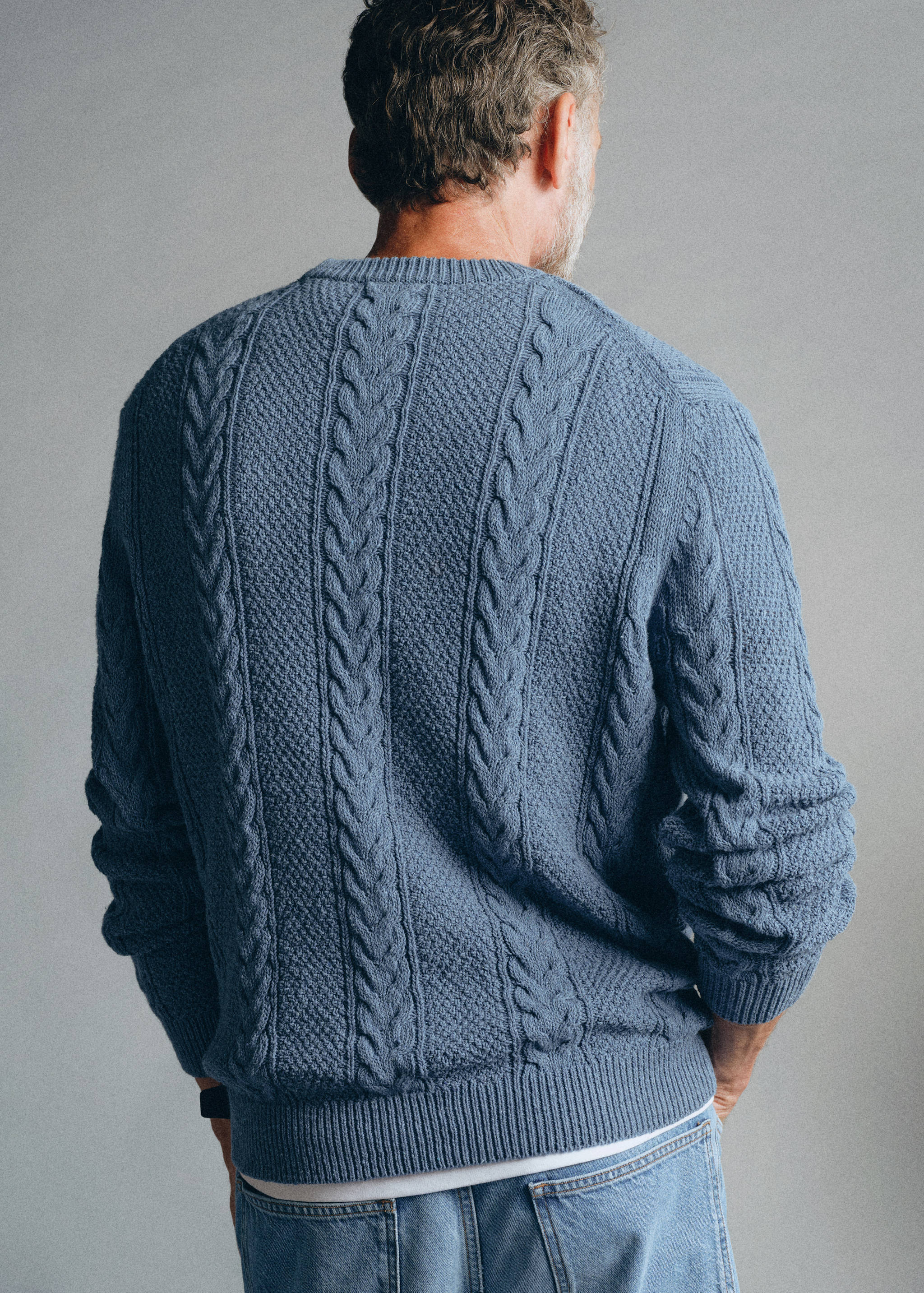 100% cotton cable knit jumper - Reverse of the article