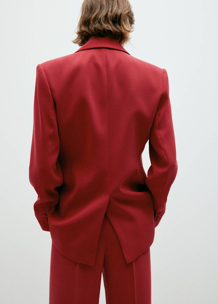 Double-breasted belted suit blazer - thumbnail 10