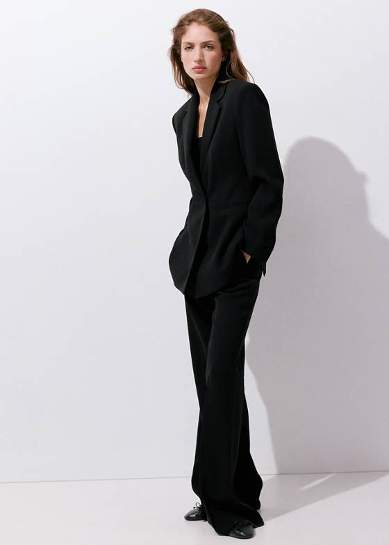 Kemerli kruvaze blazer ceket