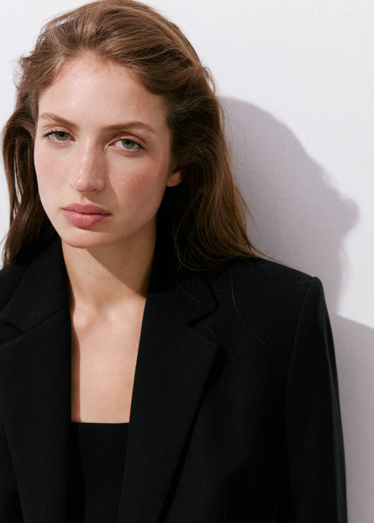 Double-breasted belted suit blazer - thumbnail 3