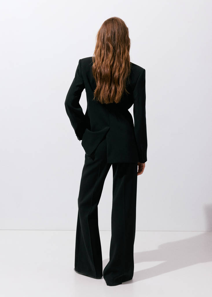 Double-breasted belted suit blazer - thumbnail 5