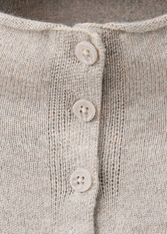 Perkins-neck cardigan with buttons — Medium Brown 6