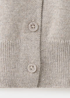 Perkins-neck cardigan with buttons — Medium Brown 7